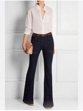 Frame Le flare De Francoise jeans in queens street flare side zip jeans size 25
